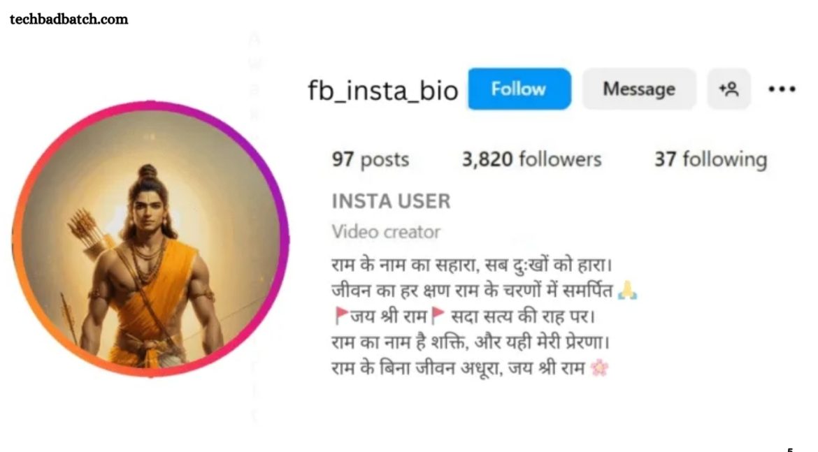 Instagram Bio for Jay Shri Ram