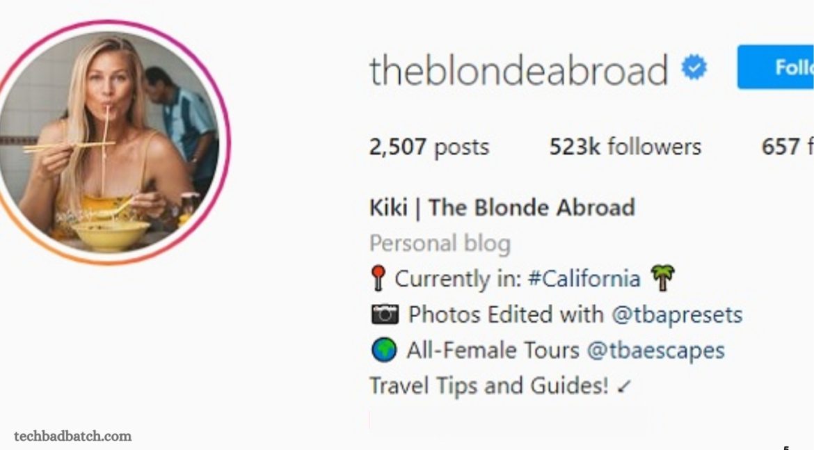 Travel Bio Example for Instagram