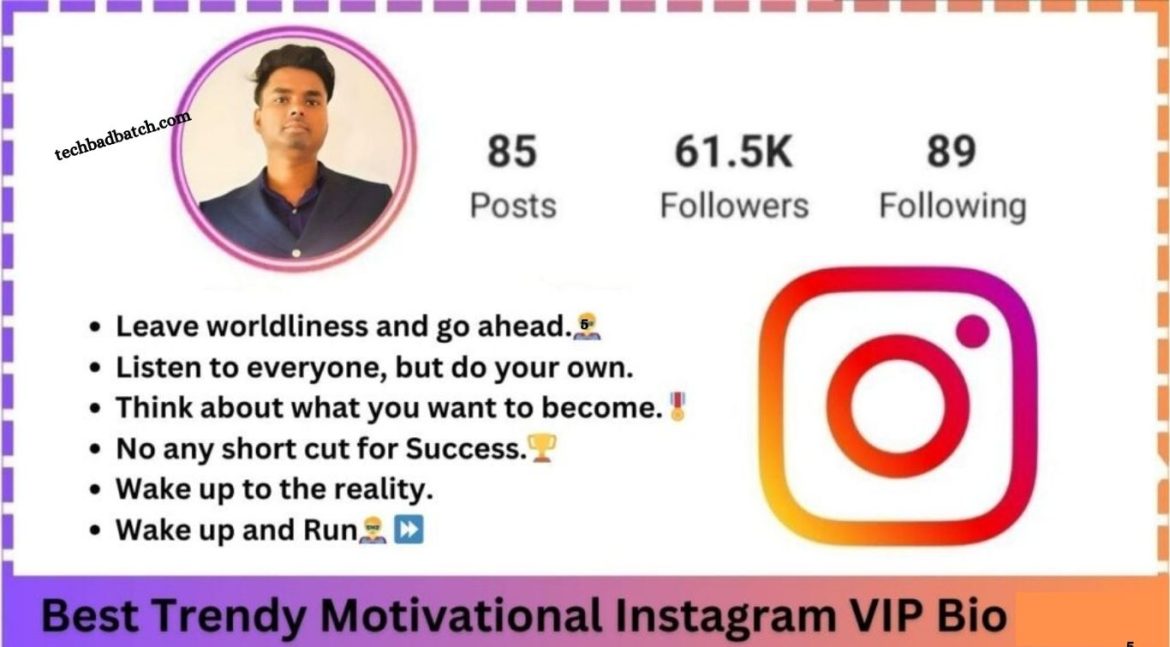 Trendy Motivational Instagram VIP Bio